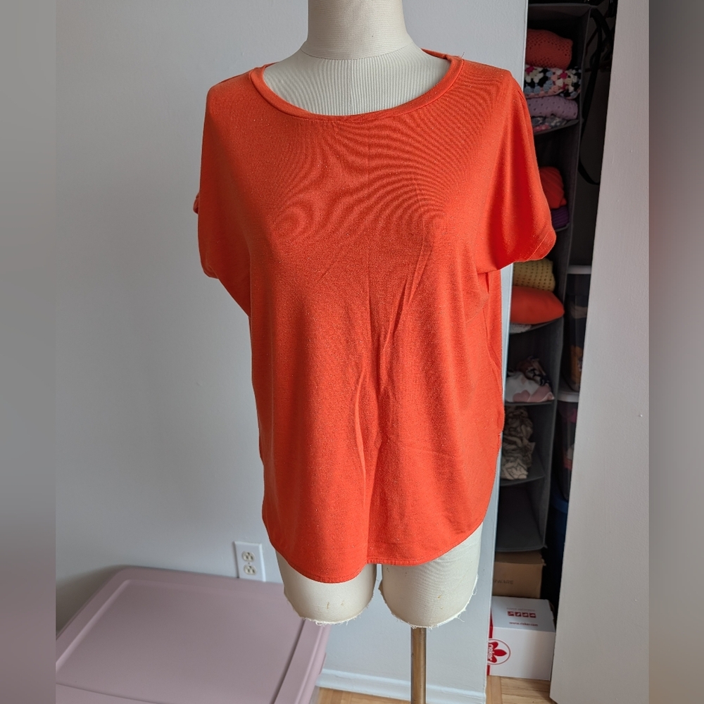 Orange Womenโs Short Sleeve Top